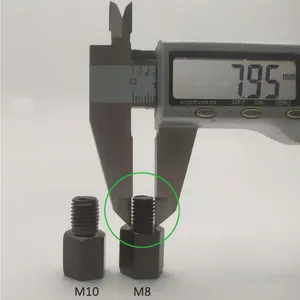 1对黑色摩托车后视镜适配器M10 10毫米M8 8毫米后视镜转换螺栓顺时针反时钟右左螺纹