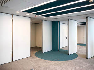 Sistema de puerta corredera de partición móvil, divisor de espacio automático o semiautomático - Product Image 6