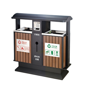 公共木材分类垃圾桶大型垃圾桶分类公园回收站 - Product Image 1