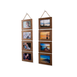 <strong>8</strong> Opening Vertical Wood <strong>Frames</strong> Set Made to Display 4 <strong>by</strong> <strong>6</strong> Inch Photos for Wall Decor Collage Picture <strong>Frames</strong> - Product Image 1