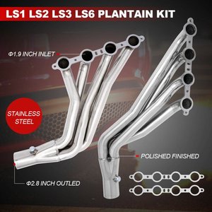LS Swap <strong>1</strong>-7/<strong>8</strong>\&quot; Chevy GMC C10 C1500 Long Tube <strong>Headers</strong> Stainless Steel Exhaust Pipes Manifold System Kit Boxed Product - Product Image 4
