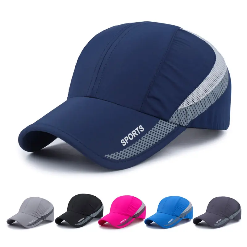 Personalizado Spandex secado rápido al aire libre béisbol plegable reflectante hombres mujeres correr sombreros gorras deportivas