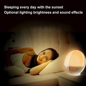 FM Radio Smart Alarm Clock Speaker with Ambient Light Sunrise Wake up Light Bedroom LED Light Reading LED <strong>Lamp</strong> for Tiktok,Ebay - Product Image 4