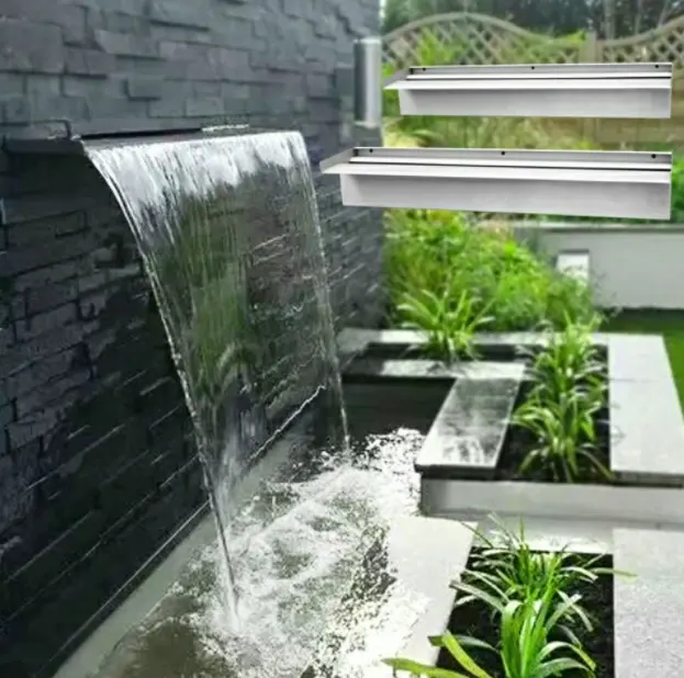 Garden wall fountain outdoor garden steel waterfall water