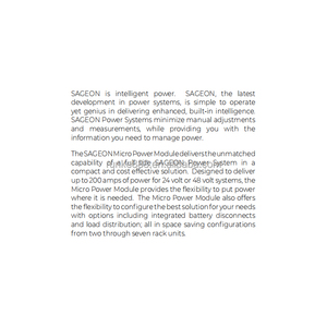 Unipower Sageon Micro Serie Geïntegreerde Power Modules 24 Of 48vdc 40 Tot 200a Compact Ontwerp Met Monitoring Op Afstand - Product Image 6