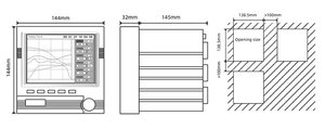 Grabadora de datos sin papel de alta precisión, salida analógica de 4-20ma, entrada universal de color, 24, 16 canales, 4-20ma - Product Image 2