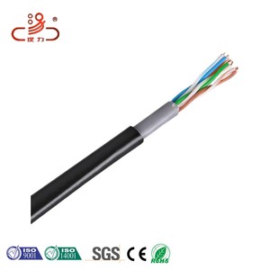 优质<span class=keywords><strong>24AWG</strong></span>铜<span class=keywords><strong>UTP</strong></span> 5e类以太网电缆，4对无屏蔽，带双护套
