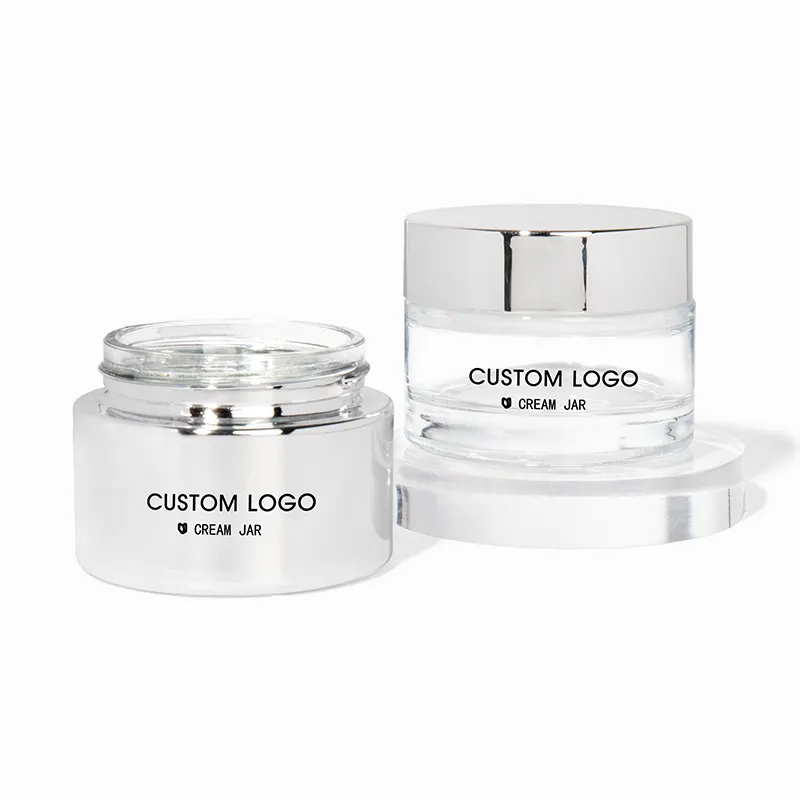 30ML 50ML 100ML Cosmetic Empty Skin Face Care Cream Luxury Glass Body Butter Jars With Screw Lid