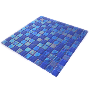 Màu xanh gạch một cửa nhà cung cấp óng ánh pha lê hồ bơi khảm thủy tinh gạch backsplash vuông hồ bơi khảm X5 - Product Image 3