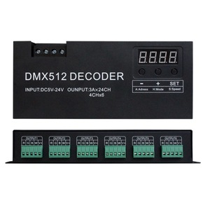 24CH DMX512 декодер RGBW Светодиодная лента диммер поддерживает 1990 сигнал с цифровым экраном для сценического светового клуба или бара P - Product Image 1