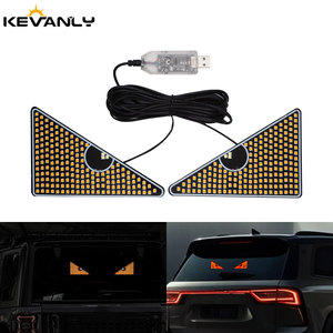 Universal <strong>12V</strong> Car Window Decoration Light Triangle Devil's Eye USB Socket <strong>Red</strong> Yellow Animated Eyes for Cars <strong>Led</strong> - Product Image 1