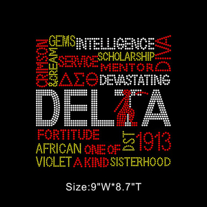 AEO <strong>Delta</strong> Sigma Theta Custom Iron on Rhinestone Transfer - Product Image 4