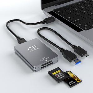 Süper hız 2 in 1 CF express tip A SD3.0 Windows Mac Linux Android için kart okuyucu 10Gbps tip C kart okuyucu adaptörü - Product Image 1