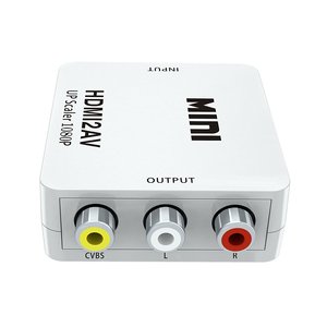 HDMI zu AV-Konverter Mini HDMI Eingang zu AV Ausgang Video-Konverter-Box Adapter bis zu 1080p weiße Farbe für Laptop PS4