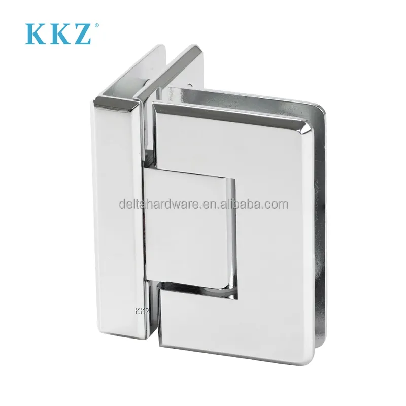 KKZ smussato in ottone cromato da vetro a vetro cabina doccia a 90 gradi cerniera per porta in vetro temperato da 3/8 "a 1/2"