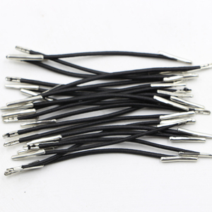 2mm 3mm Black <strong>Elastic</strong> <strong>Cord</strong> <strong>With</strong> Two <strong>Ends</strong> Metal <strong>Barbs</strong> for Note Book, Bracelets Round <strong>Elastic</strong> <strong>Cord</strong> <strong>With</strong> Aglets Ending - Product Image 2