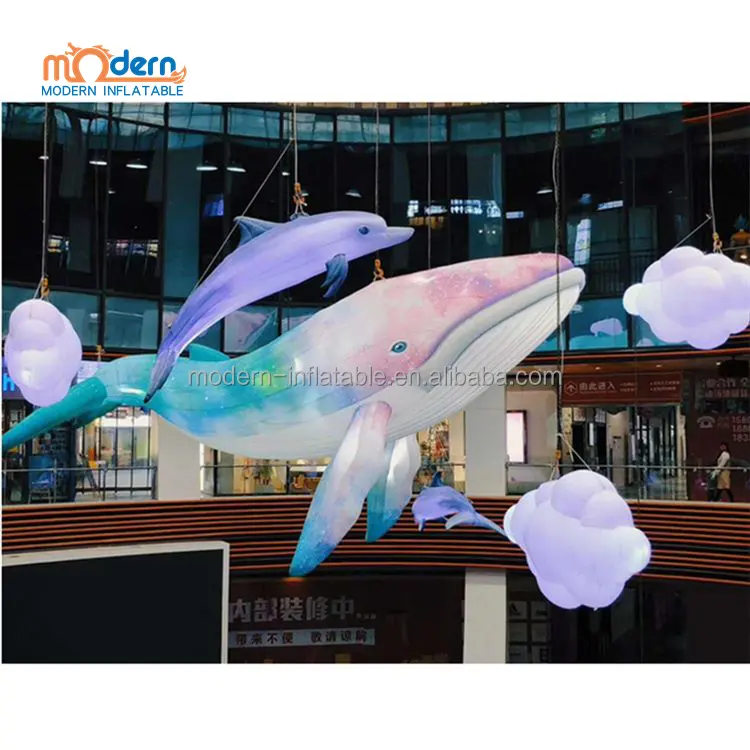 Ballena Azul inflable gigante, tiburón, animal de mar, Delfín, pez para publicidad, gran oferta