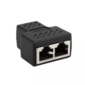 ตัวแยกอะแดปเตอร์เครือข่าย1ถึง2 RJ45,ตัวเชื่อมต่อสายเคเบิลแยกสายเคเบิลตัวเชื่อมต่อส่วนขยายเครือข่ายอีเธอร์เน็ต LAN พอร์ตคู่ปลั๊ก - Product Image 3