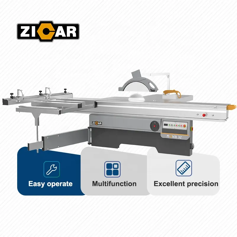 Sierra de mesa deslizante de corte de madera Automática Industrial ZICAR, máquina de Perú, sierra de panel digital en aglomerado de muebles