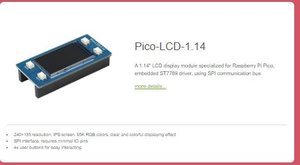 Raspberry Pi Pico Evaluation Kit Der Pico Color LCD IMU Sensor GPIO Expander - Product Image 6