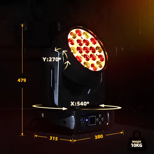 Moderno de alta calidad 19 Plus15w LED Wash Light Controlador Dmx RGB LCD Pantalla táctil para Night Club Party