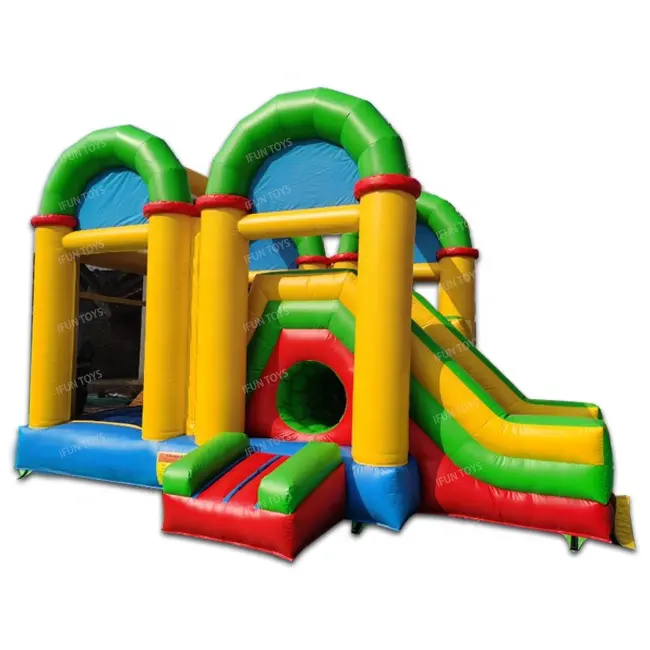 Robuster PVC Bunter Bouncy Combo Aufblasbarer Soft Play House Jumping Bouncer mit Rutsche für Kinder