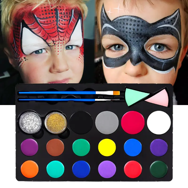 Colori popolari per Halloween Private Label Christmas Party Kit Set di Palette di colori per il corpo del viso per il trucco all'ingrosso