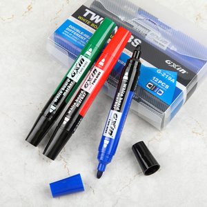 Gxin-Marcador de pizarra blanca de fácil operación de doble cabeza intercambiable con puntas de cincel de bala para escribir suavemente - Product Image 2
