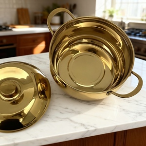 Apple hình thép không gỉ canh nồi Set với nắp thép không gỉ nhà bếp soong nấu ăn vàng nồi - Product Image 3
