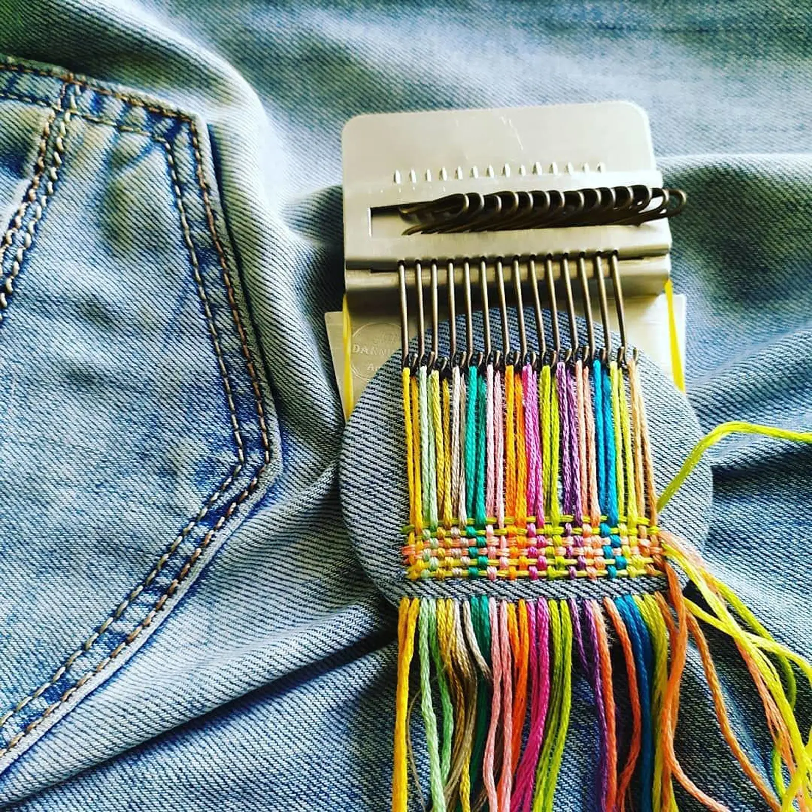 Darning Tear Speedwave tipo ferramenta de tecer conveniente kit de tear de tecelagem para iniciantes, reparação rápida de furos de jeans artes DIY