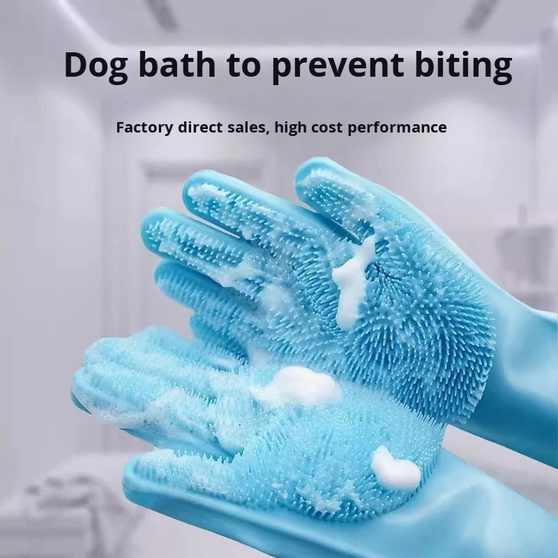 Marque nouveau silicone gants de bain pour animaux de compagnie