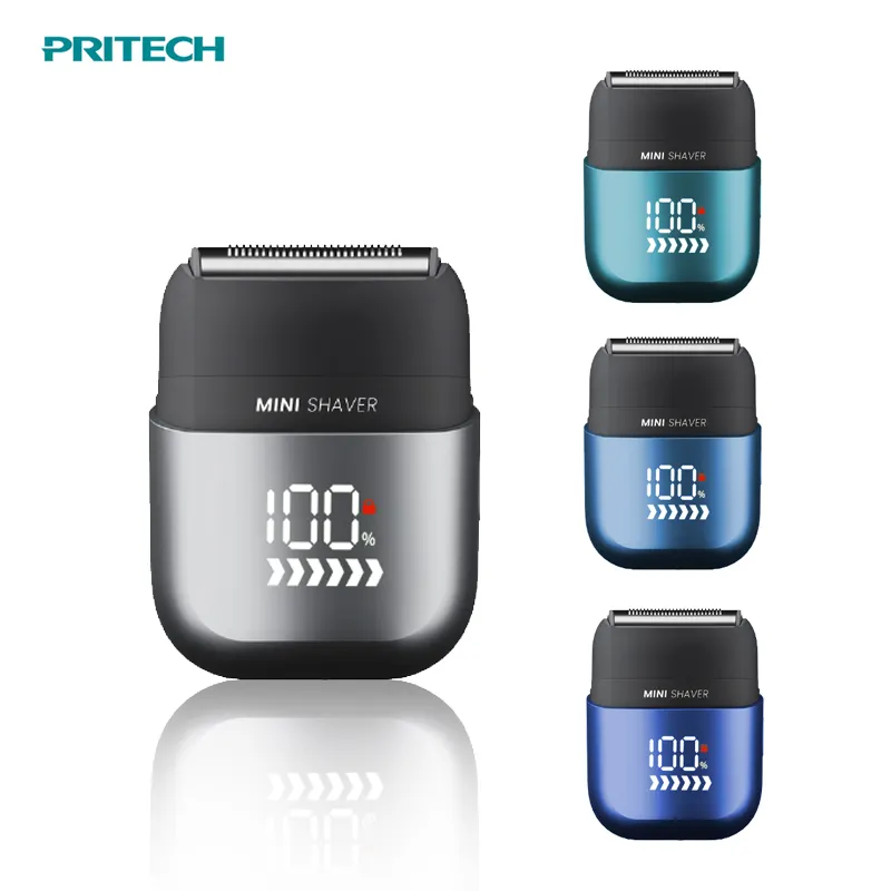 Pritech สินค้าใหม่ IPX7 เครื่องโกนหนวดแบบพกพากันน้ํา 7500 รอบต่อนาทีมอเตอร์ที่แข็งแกร่งเครื่องโกนหนวดไฟฟ้าขนาดเล็กแบบล้างทําความสะอาดได้สําหรับการเดินทาง