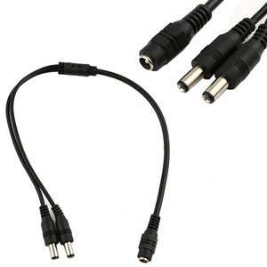 <strong>1</strong> to <strong>2</strong> Way <strong>2</strong>.1x5.<strong>5</strong> mm / <strong>2</strong>.5x5.<strong>5</strong> mm DC Splitter Cable 12V 5521 Female to Male DC Jack Plug with Power Cable - Product Image 1