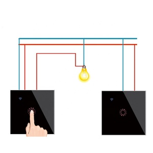 WiFi Smart Home Touch Button Switch 2 Way 1 Gang EU UK Smart Light Switch Alexa Google Home WiFi Wall Remote Control Switches - Product Image 1