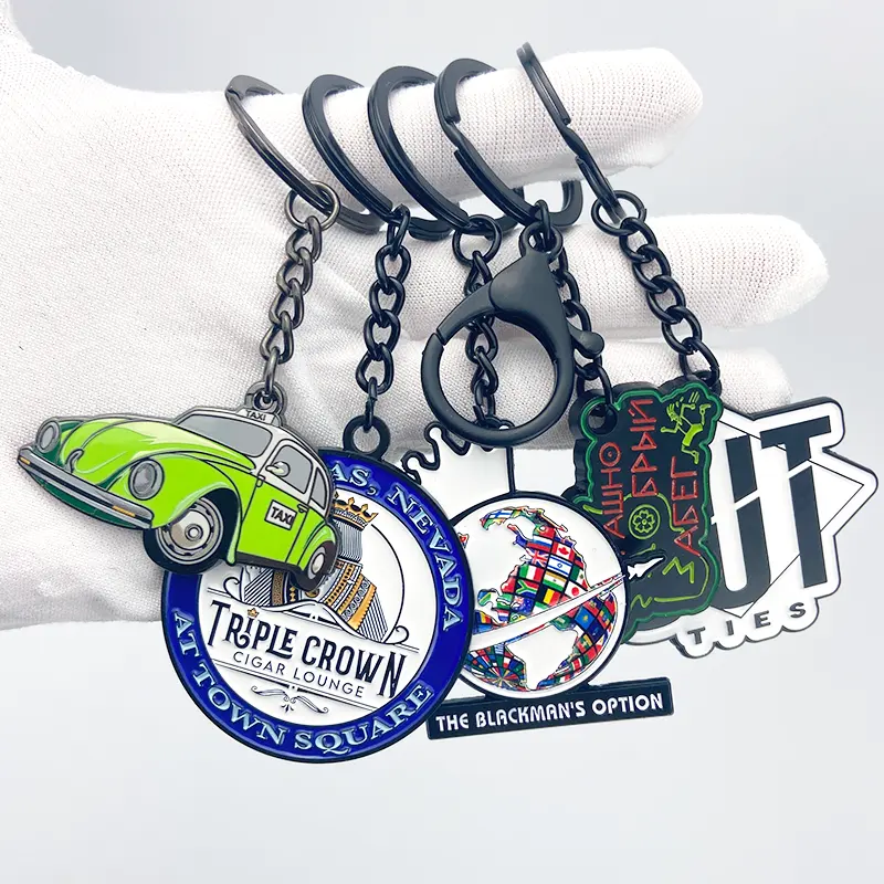 Manufacturer Custom Cartoon Cute Metal Keychain Soft Enamel 3D Key Ring Promotional Keychains Souvenir