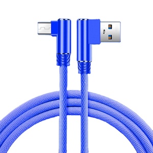 Toptan 1M 2M 3m USB tip C 2.4A hızlı şarj kablosu naylon örgülü 90 derece dirsek mikro USB telefon kablosu - Product Image 3