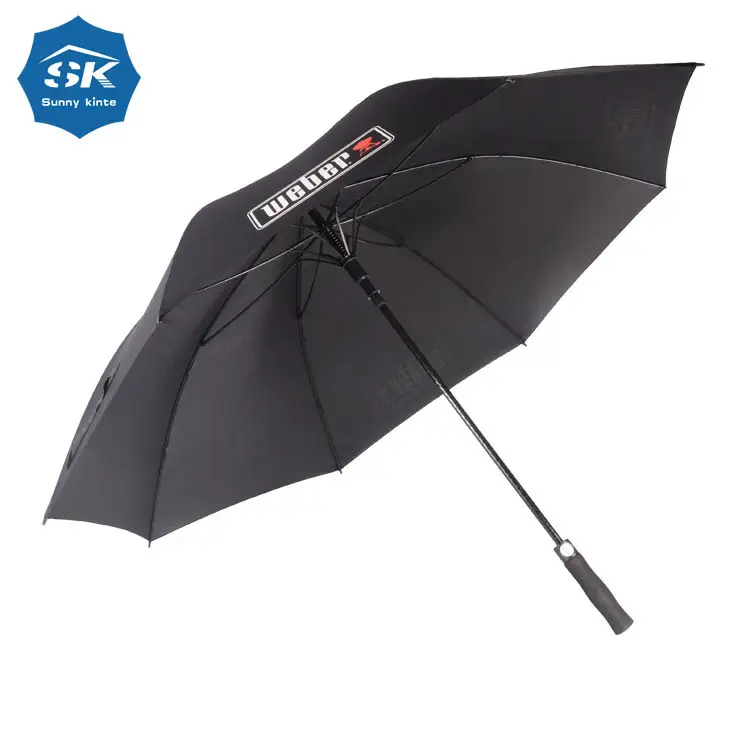 Parapluie noir de club de golf de 30 pouces parapluie de golf à double couche 27 pouces motocaddy powakaddy support universel de parapluie de golf