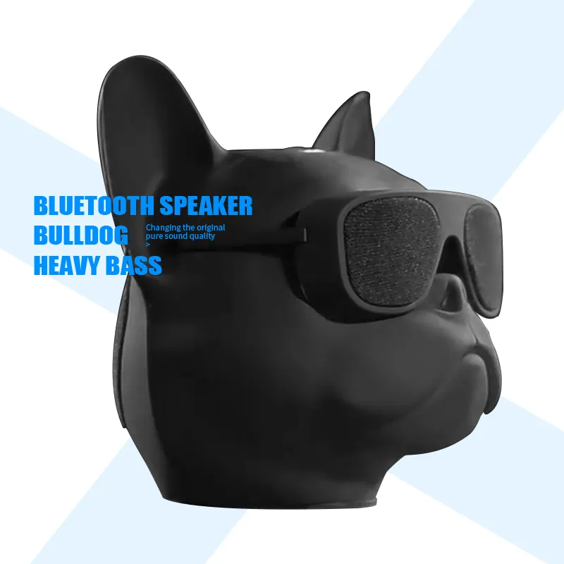 Neueste Mode Cool Dog Head Bulldog Lautsprecher Tragbarer Smart Home Lautsprecher mit Tf-Karte USB Bt Telefon für Handy