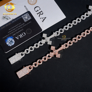 2025新着28mmクロスチェーンネックレス100% Moissaniteチェーンキューバリンク10mm Infinity Linkチェーンバゲットダイヤモンド - Product Image 6