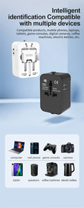 Cargador y adaptadores de viaje universales multifunción para uso de EE. UU., Reino Unido, UE, AUS con 1 cargador rápido de Puerto USB 2 tipo C - Product Image 4