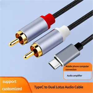 Type-C 1-to-2 Cable Copper Converts Dual Audio <strong>RCA</strong> Heads for Connecting <strong>Speakers</strong> Power Amplifiers 2 <strong>RCA</strong> Subwoofers Mobile Phones - Product Image 2