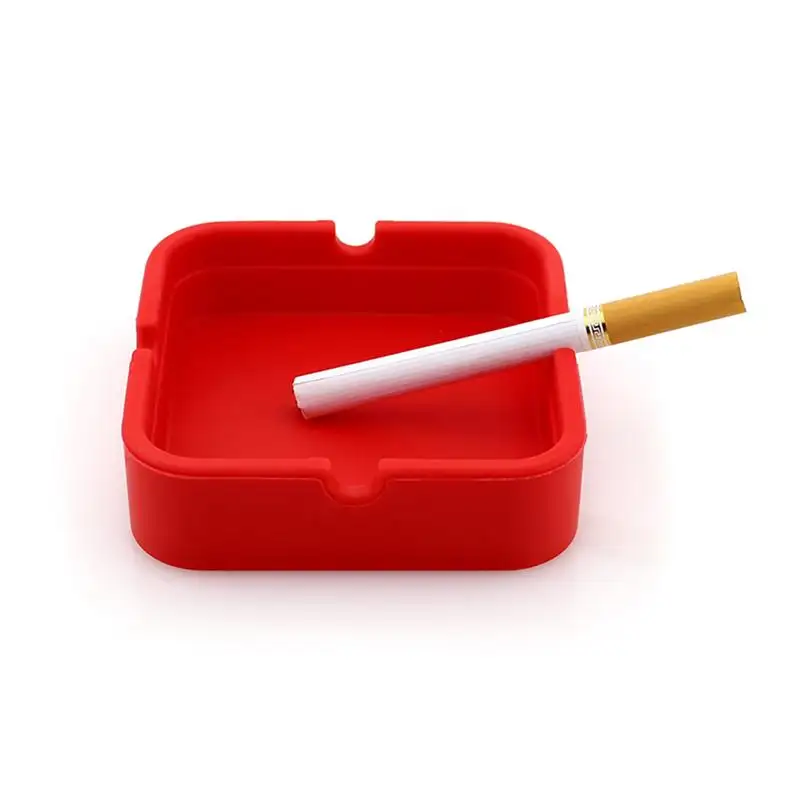 Cendrier carré en Silicone pour fumeur de cigarettes, accessoires empilables pour maison, cendrier à fumée