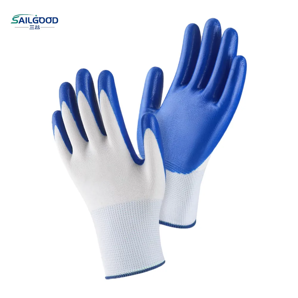 SAILGOOD Chine usine en gros de haute qualité en Nylon caoutchouc butyle travail sécurité gants de protection en nitrile