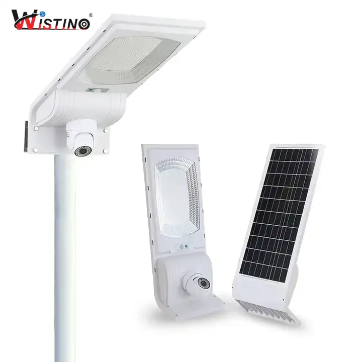 Wistino 3MP 4G 방수 태양 가로등 카메라 모션 감지 오디오 27 월트 야외 태양 CCTV 무선 Led 카메라