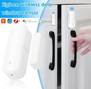 Tuya Smart ZigBee Sensor de contacto de puerta y ventana Detector inalámbrico de hogar inteligente para aplicación abierta/cerrada Alarma remota Red WiFi - Product Image 2