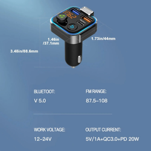 Fm משדר מודולטור מכונית אלחוטית bt5.0 pd מהיר מטען אוטומטי כמו נגן מוסיקה נגן MP3 מוסיקה ידיים ערכת מכונית חינם מתאימה bmw x5 x6