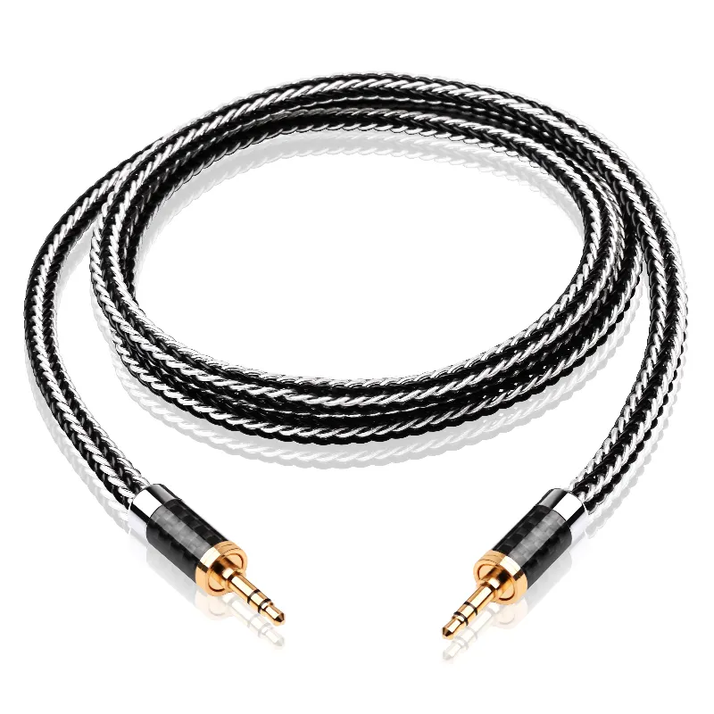 Cable de Audio ATAUDIO Hifi de 3,5mm macho a macho para coche MP3 MP4 teléfono TV REPRODUCTOR DE DVD Hifi 3,5 estéreo AUX Cable enchufe chapado en oro