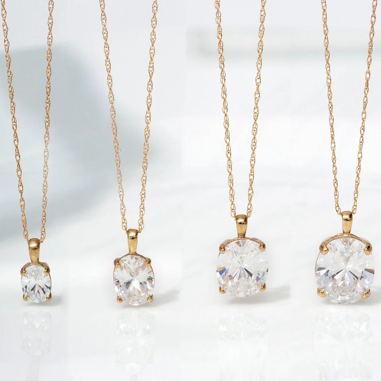 Oval Solitaire Pendant Necklace