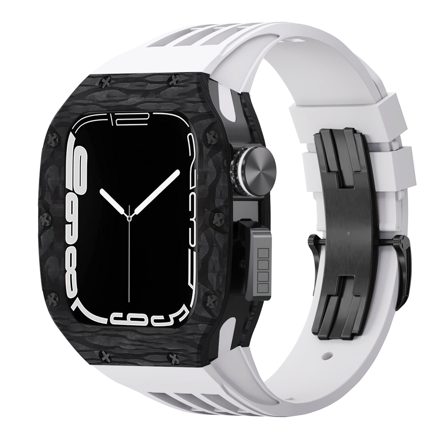 #2Black case+white band