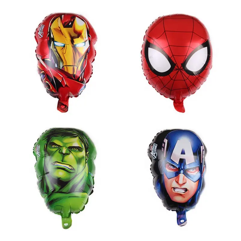 Balões laminados de super heróis, para decoração de festa, homem aranha, capitão, hulk